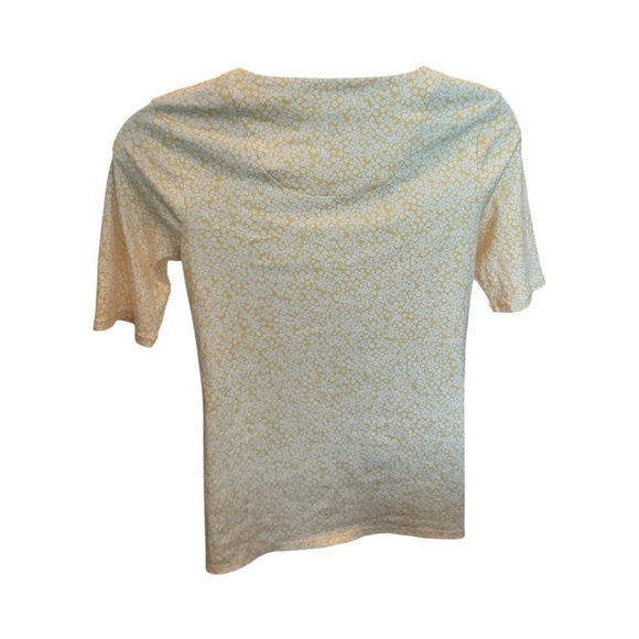 Croft & Barrow Light Yellow Floral Short Sleeve Top - Picture 4 of 7